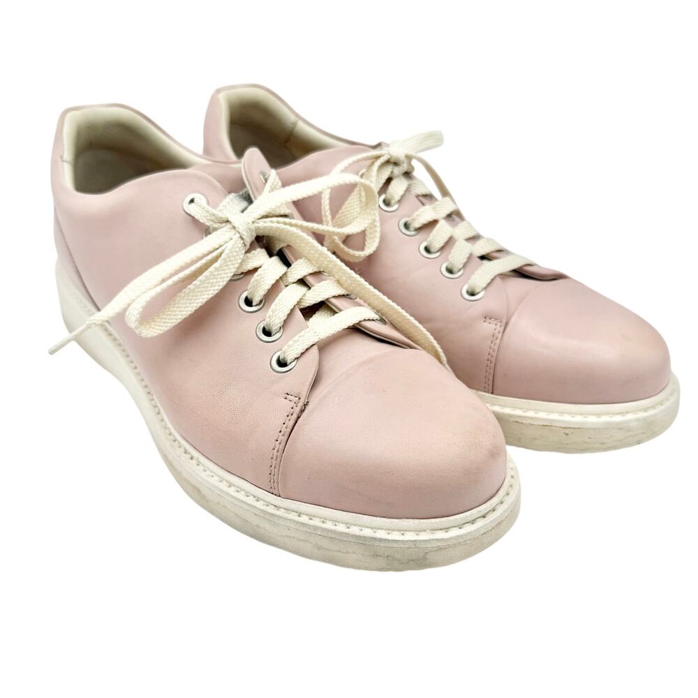 Blush Pink Leather Samuel‎ Hubbard Portugal Women's Sz 8 Lace-Up Sneakers